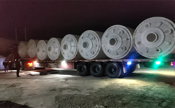 兰州锥底桶交付现场